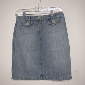 Vintage Y2K The Limited (2003) Light Wash  Denim Knee Length Skirt Pencil Size 4